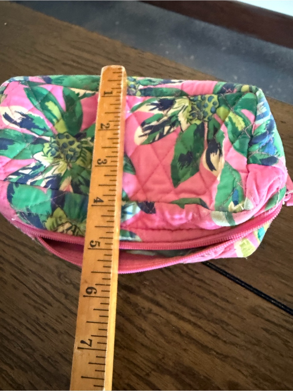 Vera Bradley Floral Cosmetic Pencil Case Cosmetic Bag Vintage Pattern Pink Blue - Picture 10 of 10